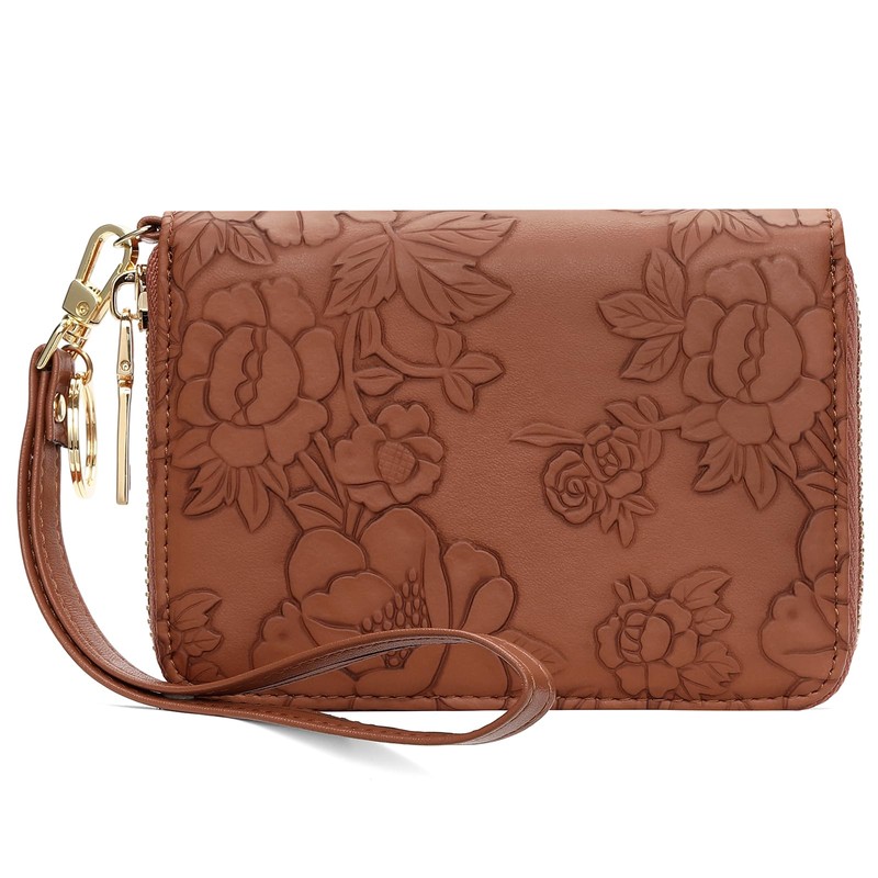 SENDEFN Credit Card Holder Wristlet Woman Wallets RFID Blocking Zipper