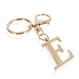 LAXPICOL Gold Letter A-Z Keychain for Women Bag Charms Purse Charms For Handbags Metal Alphabet Initial Letter Keychain, E, Medium