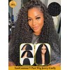 Sunber Curly V Part Human Hair Wigs Upgraded U Part