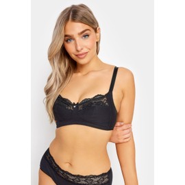 M&Co Womens Lace Trim Non Wired Bra - Women's Black