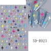 5D Embossed Star Nail Art Stickers Star Nail Decals Self-Adhesive