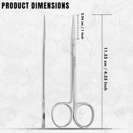 Iris Micro Dissecting Scissors 4.5" Fine Point-Perfect for Doctors, Nurses, EMS, Students, Education & Training and veterinary Scissors (Straight)