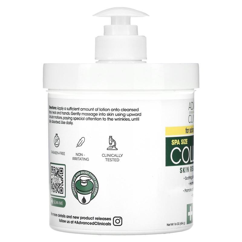 Advanced Clinicals Collagen, Skin Rescue Lotion, Fragrance Free, 16 oz