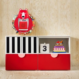 Tnvodejo for Toniebox Creative Bear Children's Magnetic Floating Shelf and for Tonies for 30-48 Figures - Wall Shelf for The Music Box - for Playing and Collecting - for Children's Baby Rooms (Red)