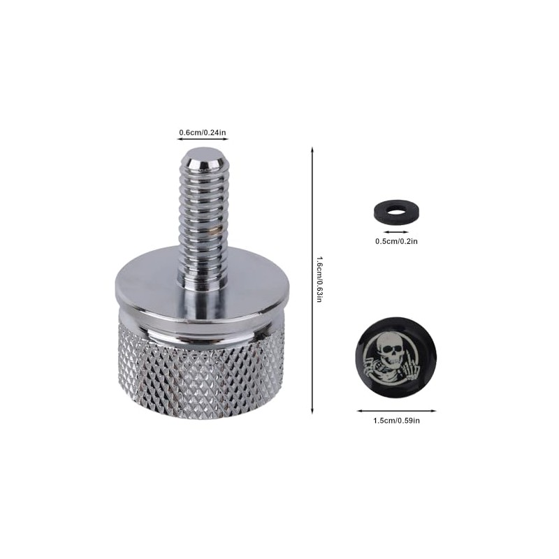 Motorcycle Rear Mudguard Seat Screw, Skull Design 1/4"-20 Thread Seat