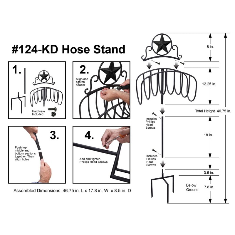 Liberty Garden 124-KD Manger w Star Hose Stand, Galvanized Top