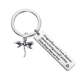 Lywjyb Birdgot Memorial Gift Sympathy Gift Memorial Keychain Remembrance Gift Sympathy Keychain for Loss of Loved One Bereavement Gift Dragonflies Gift (Memorial Dragonflies ky CA)