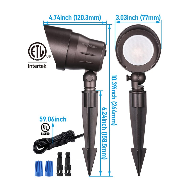 LEONLITE 5CCT Low Voltage LED Landscape Spotlight, Update 1800K2700K3000K4000K5000K Selectable,