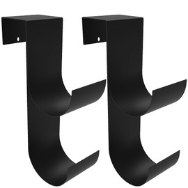 2 Pcs Pool Fence Hooks for Pool Equipment- 2.1" Widen Heavy Duty Fence Hooks for Pool Poles- Slipe-on Fence Hanger for Pool Hose Pool Skimmer, Fits 1-3/4 Inch to 2-1/8 Inch Railing (Black)