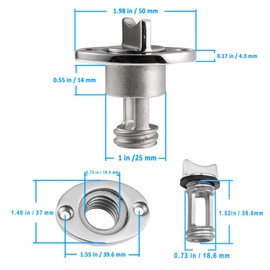 2 Pcs Oval Garboard Drain Plug,316 Stainless Steel Marine Drain Plug Kit Fits 1" Hole,with Waterproof O Seal Ring,Boat Transoms Garboard Drain Plug