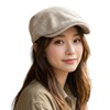 RUNQIU Herringbone Beret Hat for Men Spring Summer Checked Pattern