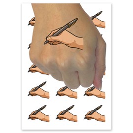 Hand Writing and Drawing With Pen Temporary Tattoo Water Resistant Fake Body Art Set Collection - 54 1" Tattoos (1 Sheet)