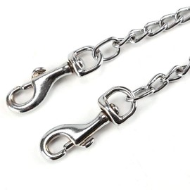 Hypeety Pet Chain Stainless Steel Double-head Dog Leash Twin Lead Traction Belt for Small Middle Large Dogs Safety Training (XL)