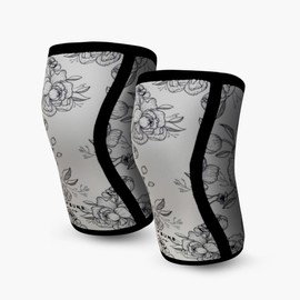 Mighty Buns 7mm Neoprene Knee Sleeves Peonies V2 XXX-Large (1 Pair) - Cute High Performance Knee Sleeves, Knee Compression & Support for Weightlifting, Powerlifting, Squatting for Women and Men