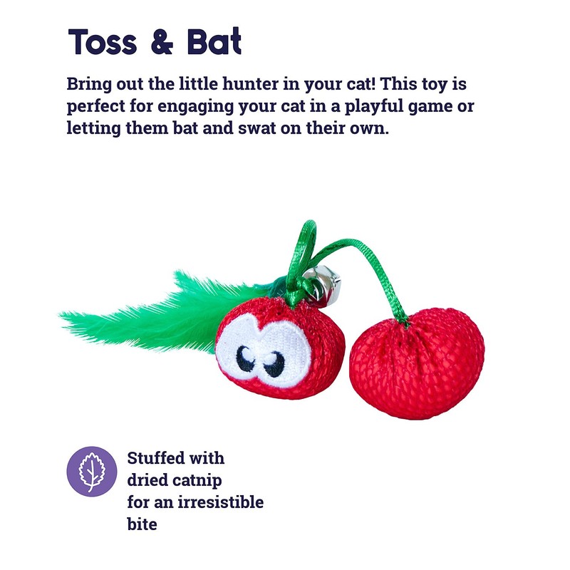 Petstages Dental Cherries Catnip Cat Chew Toy