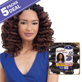 FreeTress Synthetic Hair Crochet Braids 2X Wand Curl Remedy Curl (5-pack, 1)