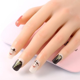 Winter Snowman Nail Strips Self-Adhesive Gel Nail Christmas Tree Santa Claus Nail Polish Stickers Semi Cured Gel Nail Stickers Full Nail Wraps Christmas Nail Polish Strips for Women Nail Decor 20Pcs