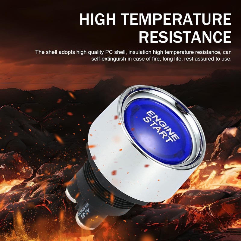Zeathery Car Ignition Push Button Switch, 50A 12V with LED