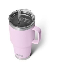 YETI Rambler Straw Cup, Stainless Steel, Vacuum Insulated Tumbler with Stronghold Lid, Cherry Blossom, 1035 ml