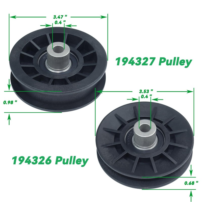 POSEAGLE 2 Pack 532194326 V-Groove Idler Pulley with 532194327 Flat