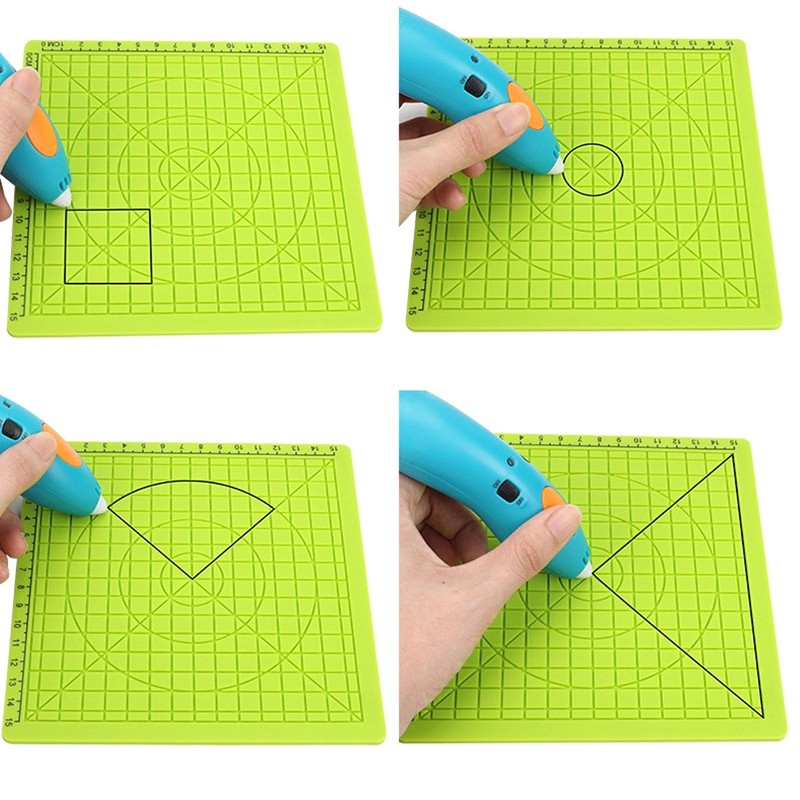 4Pcs 3D Printing Pen Silicone Pad Green Copy Board Soft