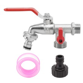 Double Mouth Faucet Washing Machine Faucet Bathroom Kitchen Washing Machine Outdoor Garden Corrosion Proof Rust Resistant Heat Resistant Leak Proof Dual Outlet Multipurpose Versatile