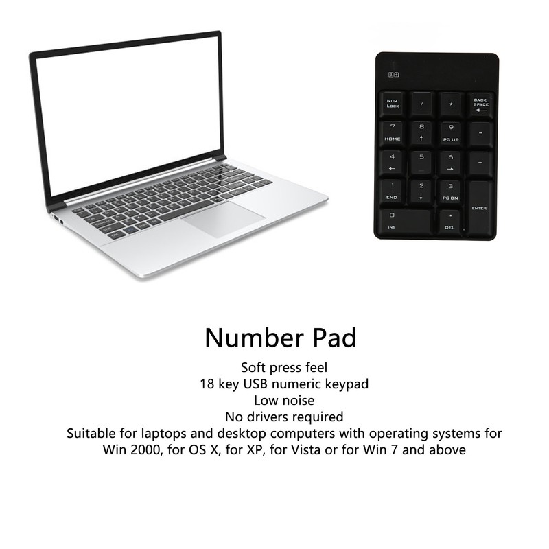 Numeric Keypad SK 51AG 2.4G Wireless 18 Keys Soft Press