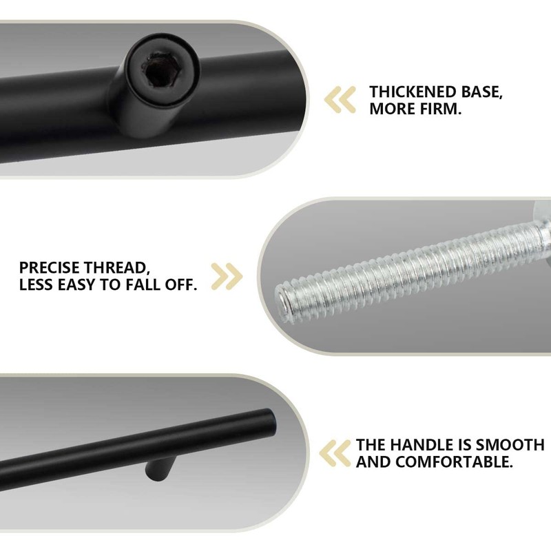 Bwintech 12 Pcs 250MM (160MM Hole Center) Matt Black Cabinet