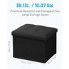 AmasSmile® Storage Ottoman Folding Foot Rest Stool, 17 inch Linen