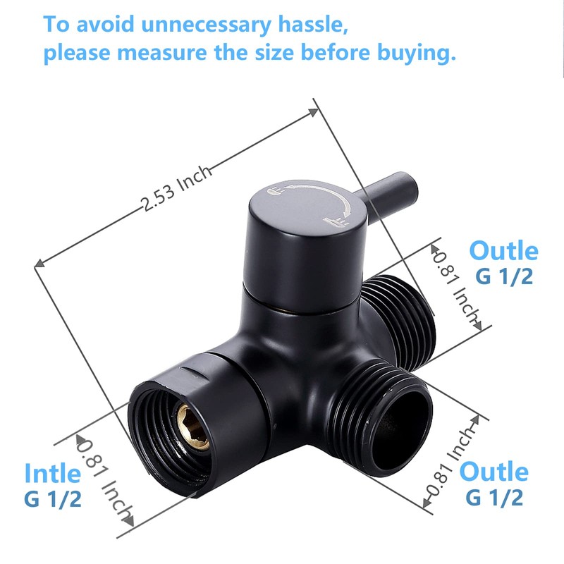 Shower Diverter Valve – G1/2 Solid Brass 3 Way Shower