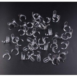 Finger Angel 100 pcs Clear Polish Nail Display UV Gel Colour Pops Display Nail Art Ring Style Nail Tips False Nails