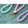 PPhtony Braided Leather Key Fob Car Keychain Ring Woven Strap