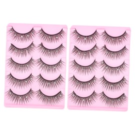 Healeved 10pairs Natural Look Faux Lashes with Rhinestones for Makeup Soft and Dense Cross Fibers Easy Application for Cosplay Parties and Photography