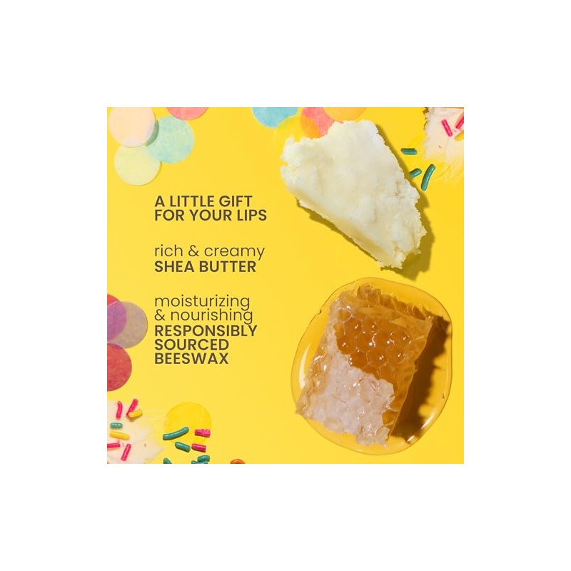 Burt's Bees Bálsamo labial de pastel de cumpleaños, sin tinte,