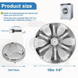 AGZ72909711 Washplate Pulsator Assembly with 5006EA3009B Washer Pulsator Cap - Compatible with lg, kenmore, sears Washer, Fits Models WT1101cw, WT5270cw, WT4870cw