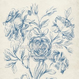 Kizbok Vintage Floral Wall Art Decor Neutral Blue Rose Flower Sketch Canvas Prints Farmhouse Wall Decor Rustic Victorian Country Decor Vintage Art Pictures for Nursery Bedroom Bathroom Office De cor(8