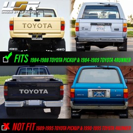 USR 84-88 4Runner Tail Lights - Rear Replacement Taillight Lamp Set (Left + Right) Compatible with 1984-1988 Toyota Pickup Truck 2WD/4WD & 84-89 4 Runner (Red/Clear Lens, 6 Bulbs, Wiring Included)