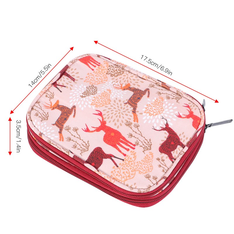 Knitting Storage Bag Portable Crochet Hook Needle Sewing Tool Case(Short