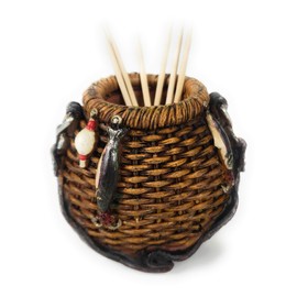 Rainbow Trading RA 3288 Fish Creel Basket Decorative Toothpick Holder