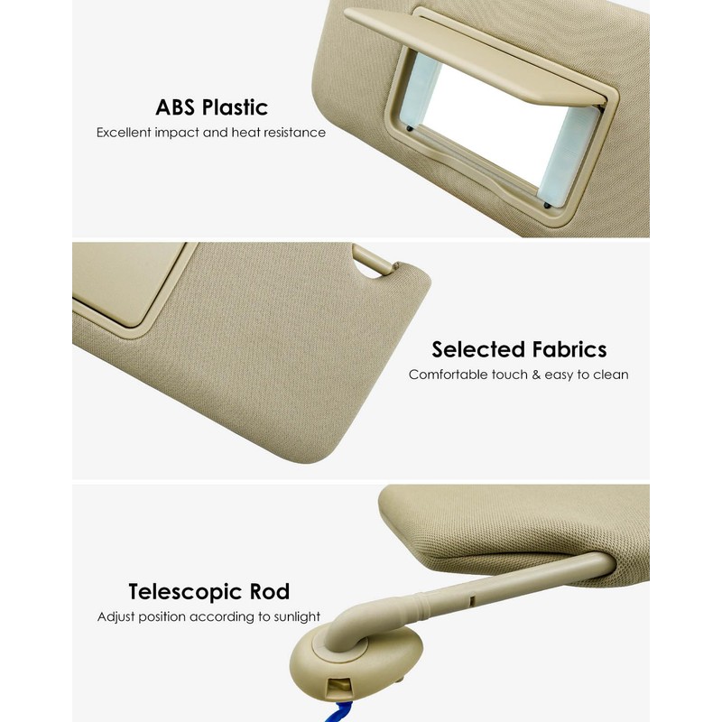 Right Passenger Side Sun Visor Compatible with Honda Pilot 2017-2021