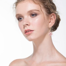 QIAOLEHUI Dry Flower Earrings for Women Pressed Flower Teardrop Earrings Dry Flowers Drop Dangle Earrings Lovely Earrings Jewelry, Large, Resin, No Gemstone