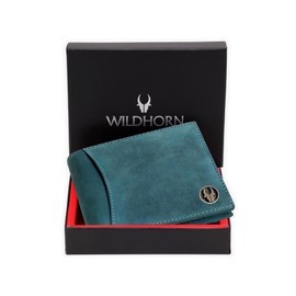 WILDHORN Top Grain Leather Wallet for Men I Ultra Strong Stitching I 2 Currency Compartments, Blue Hunter, Classic