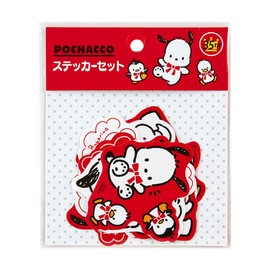 Sanrio Pochacco Sticker Set 35th Anniversary Red Ribbon Design Sticker Pochacco Pochacco Stationery Sticker 35th Anniversary Birthday Birthday 6 x 7 x 0.1 cm Character 061271 SANRIO