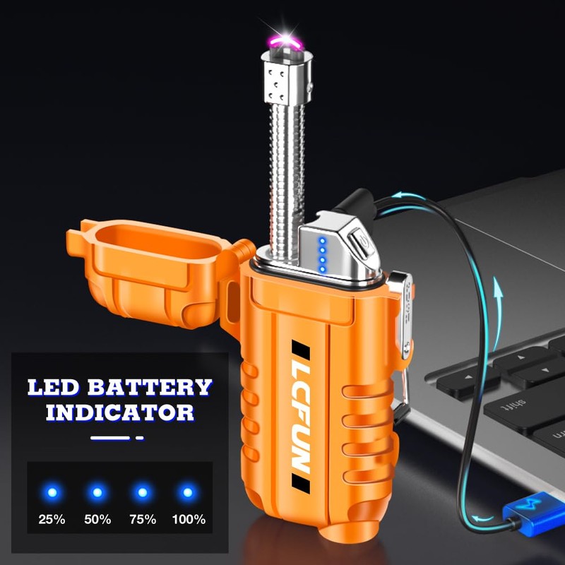 LcFun Electric Lighter, USB C Rechargeable Lighter, 360°Flexible Neck Arc