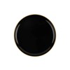 EcoQuality 6.3" inch Round Black Plastic Plates with Gold Rim