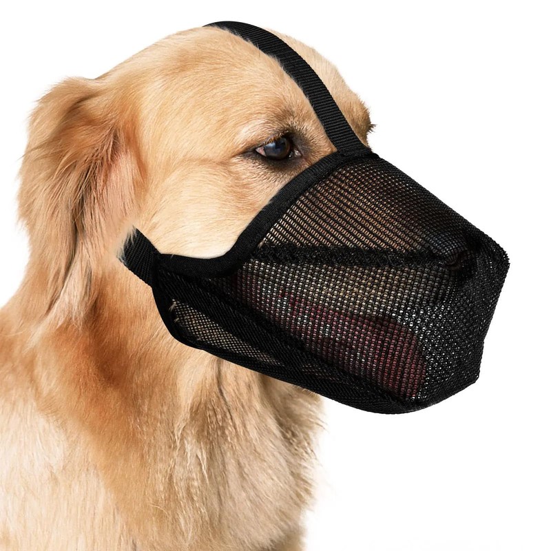 Amexo Muzzle for Dogs, Soft Mesh Muzzle for Small, Medium
