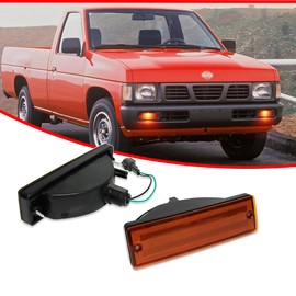 GTINTHEBOX for 1988-1997 Nissan Hardbody PickUp, 1988-1995 Nissan Pathfinder Front Bumper Turn Signal Light Amber Lens Amber Lamp