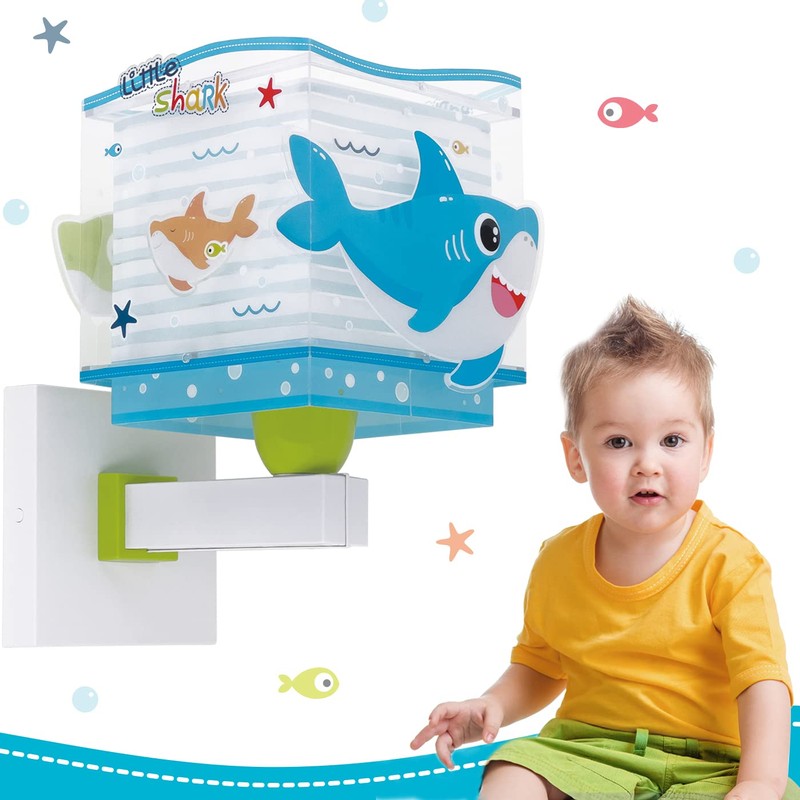 Dalber Children's Wall Lamp, Children's Lampshark, Little Shark Animals, Children's