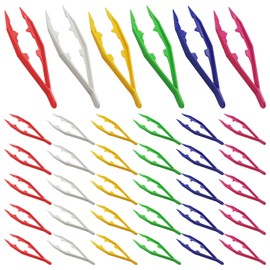 TYFGRT Pack of 30 Colourful Plastic Clips, Plastic Tweezers, Kids Tweezers, Toy Accessories Tools, Kids DIY Tools