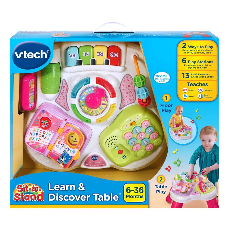 VTech Sit-to-Stand Learn and Discover Table, Pink
